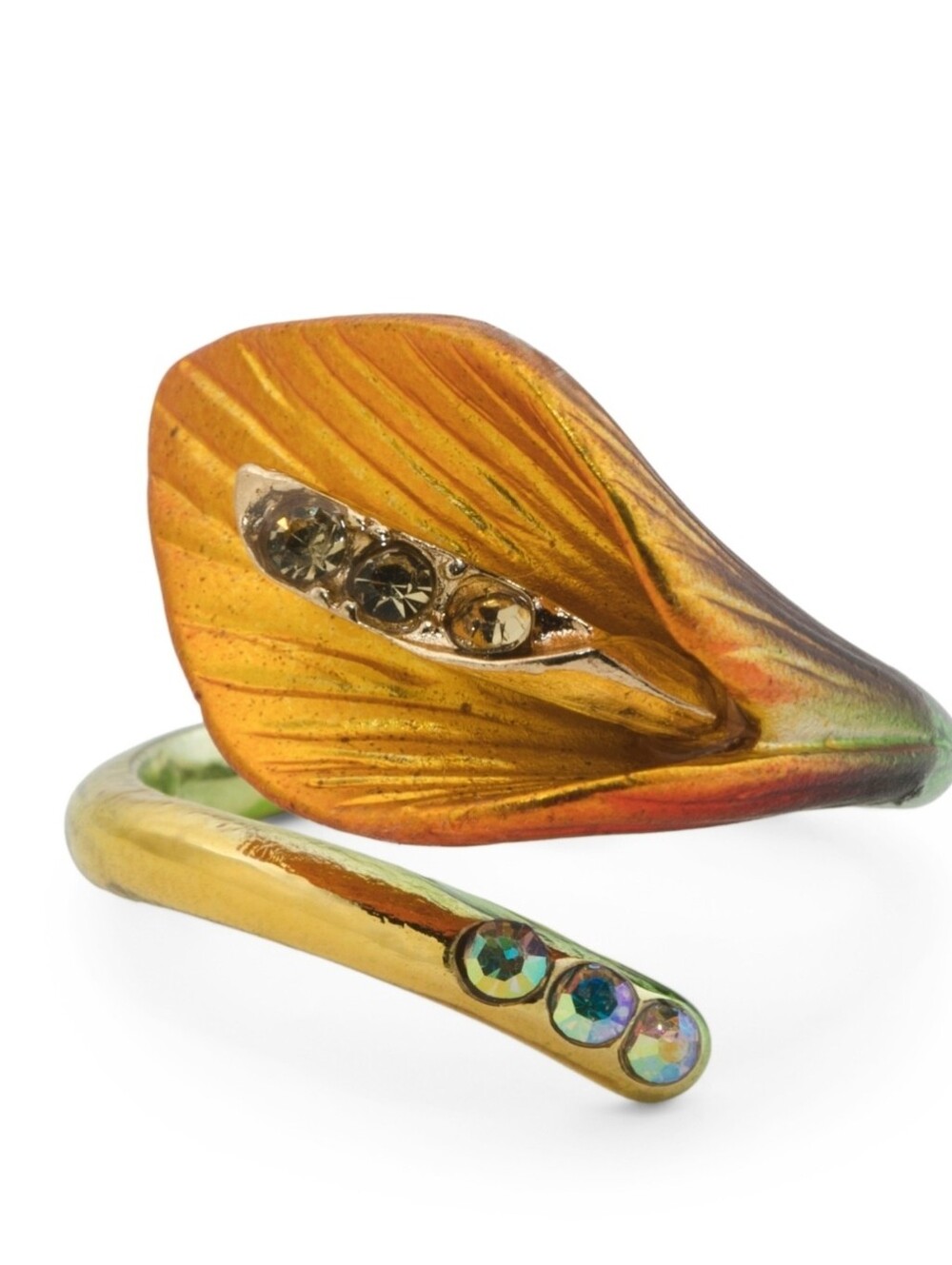 🧡▪️Betsey Johnson  ▪️orange Calla Lily Ring Size 7.5